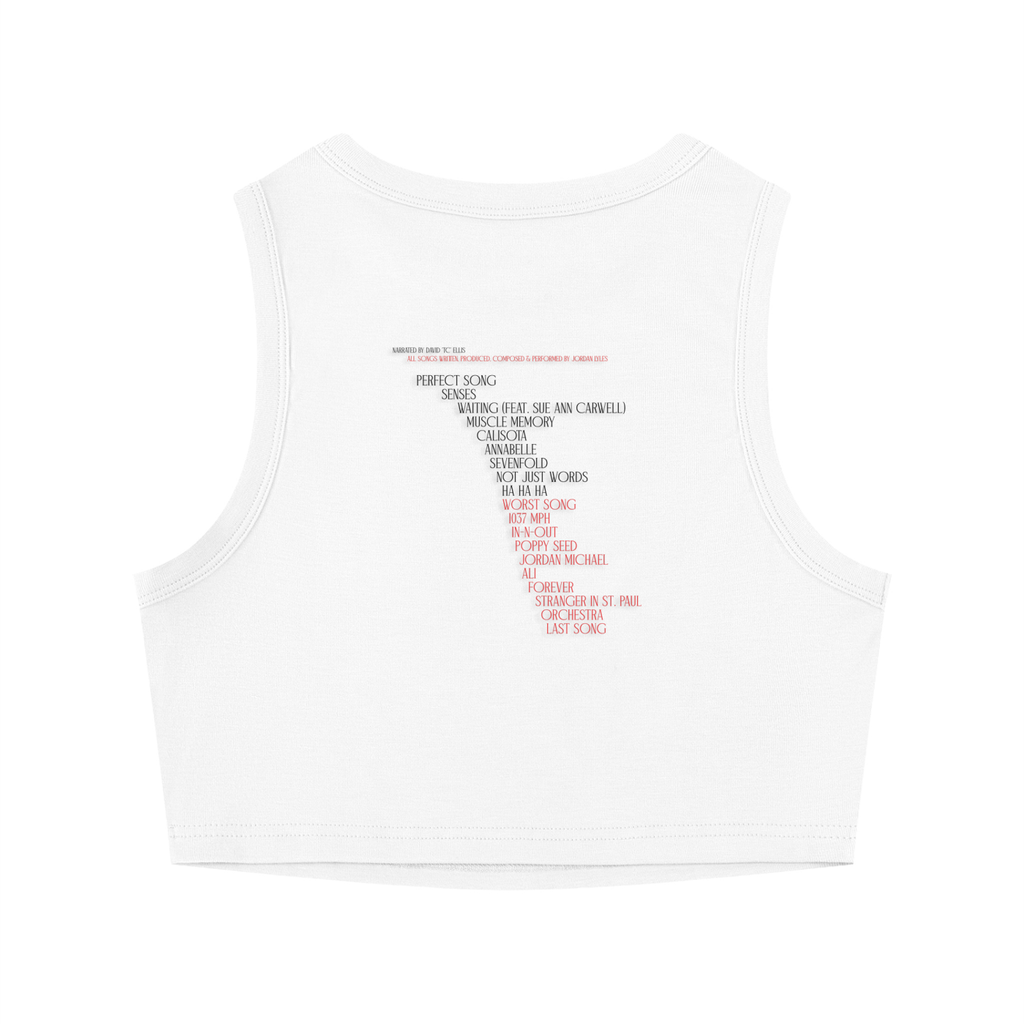 Orchestra White Women's Tight Crewneck Crop Tank Top