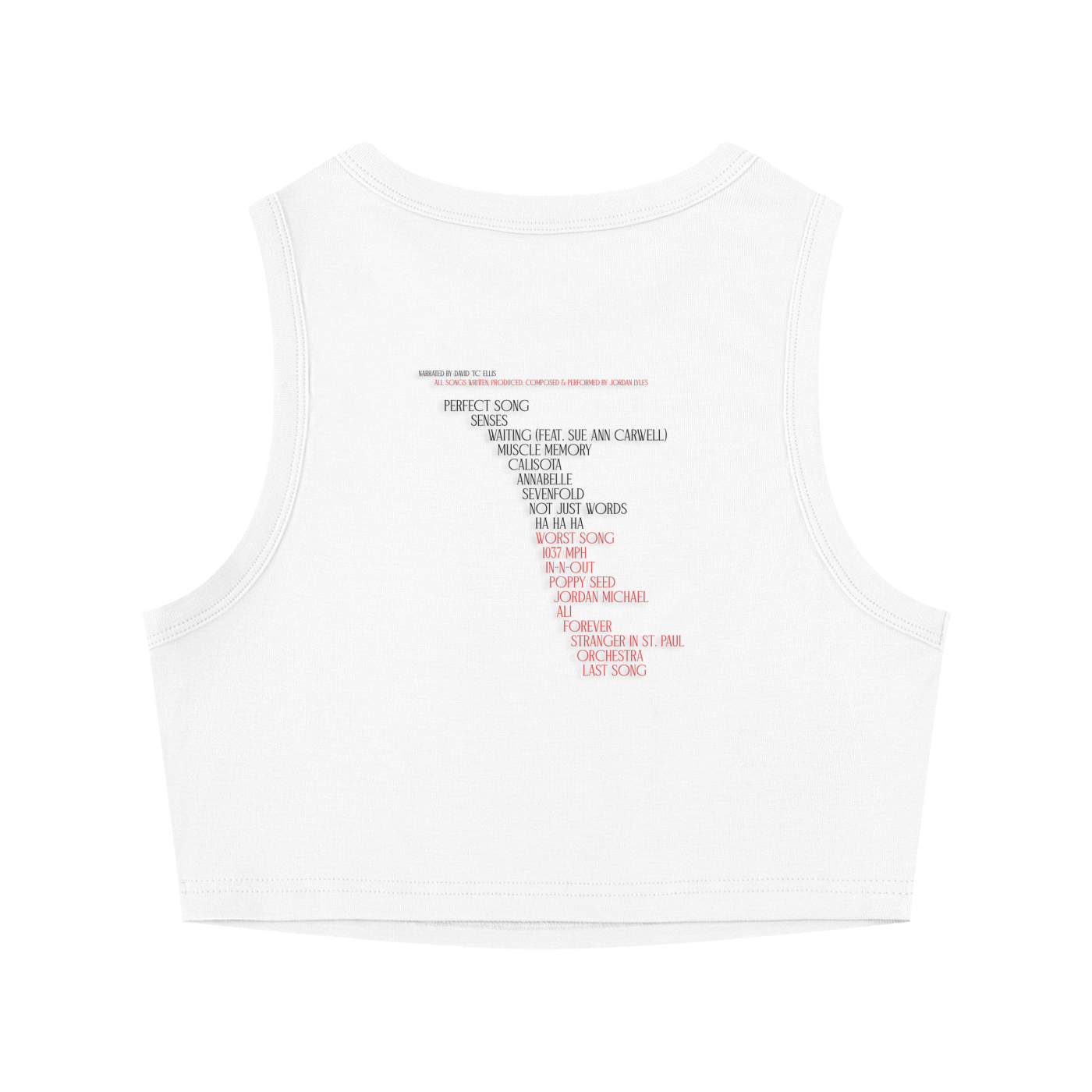 Orchestra White Women's Tight Crewneck Crop Tank Top