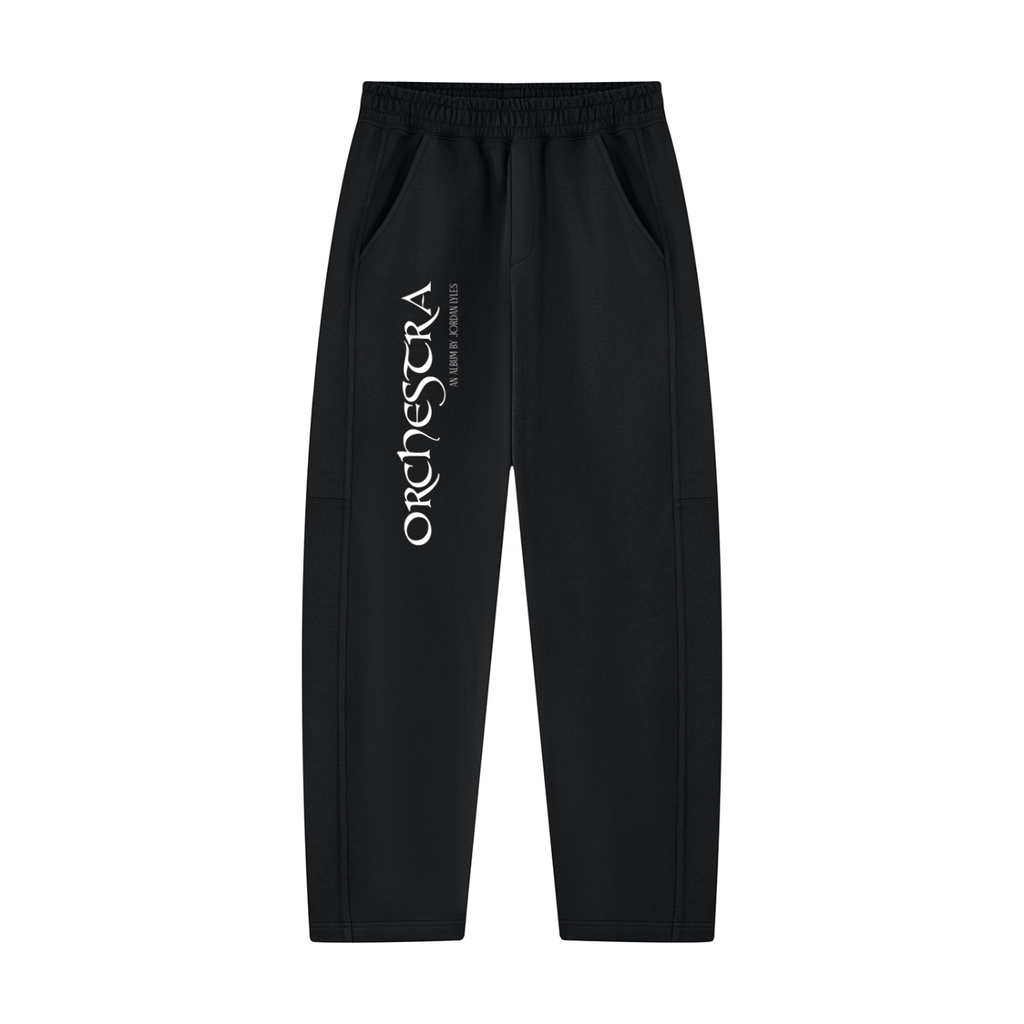 Orchestra Black Unisex Tapered Straight Hem Sweatpants