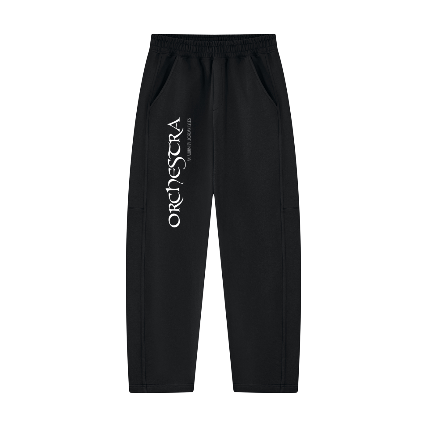 Orchestra Black Unisex Tapered Straight Hem Sweatpants