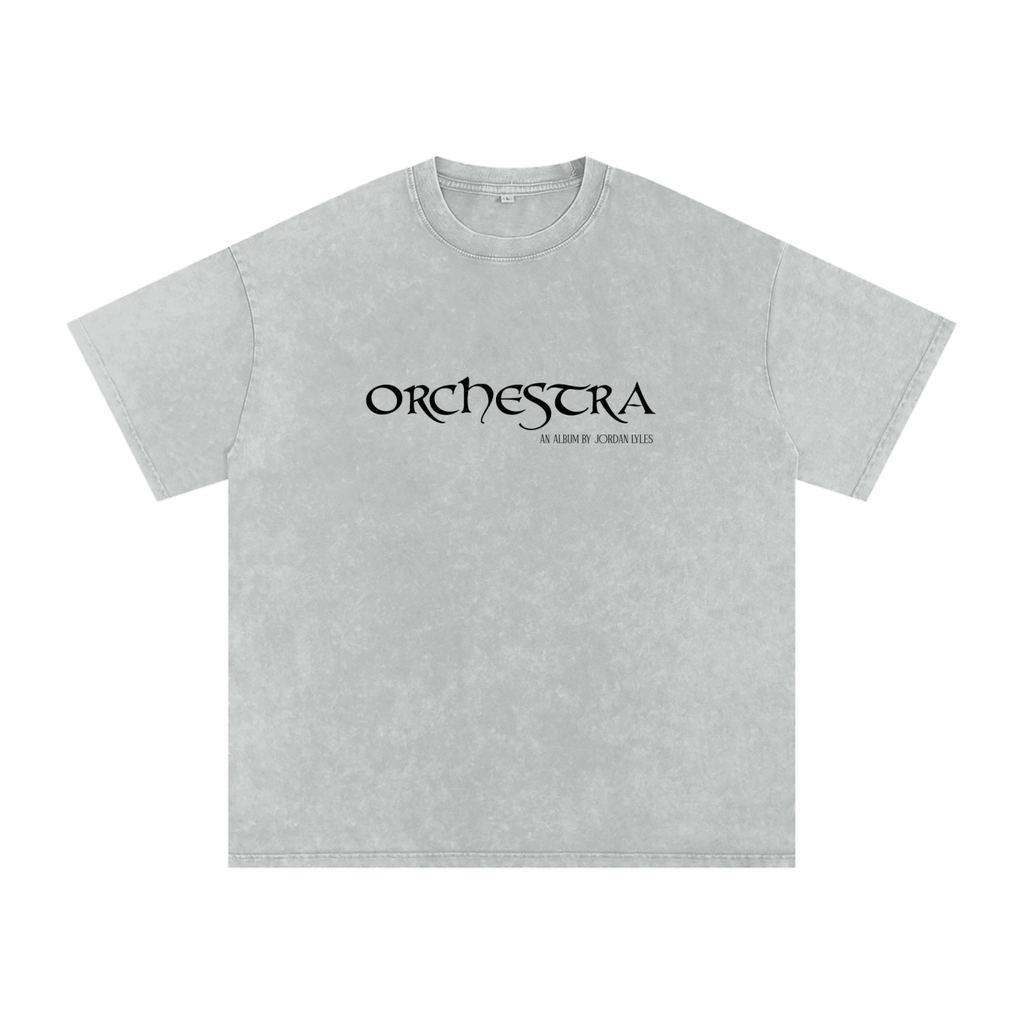 Orchestra Grey Snow Washed Oversized Cotton T-Shirt