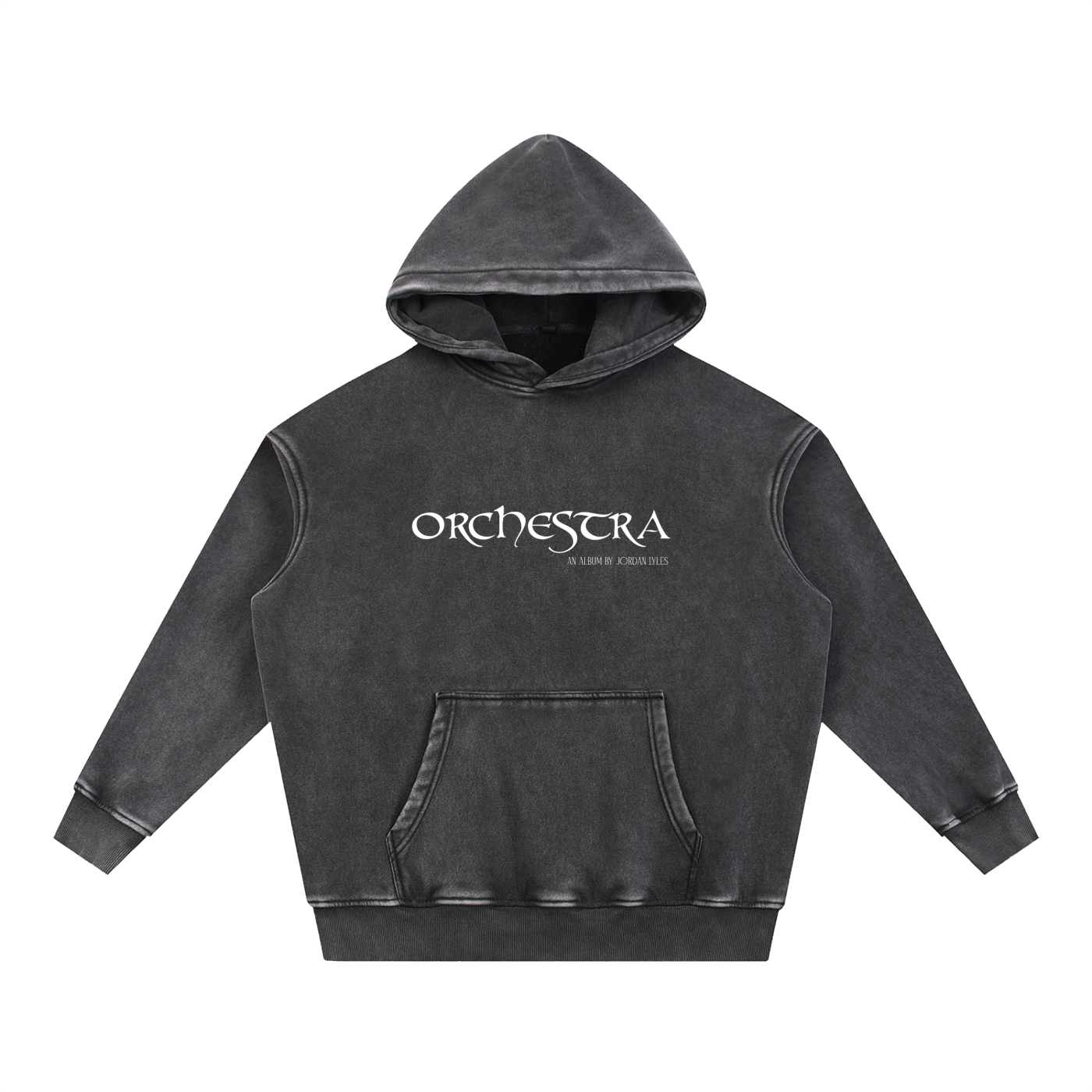 Orchestra Black Snow Wash Fleece Oversize Hoodie