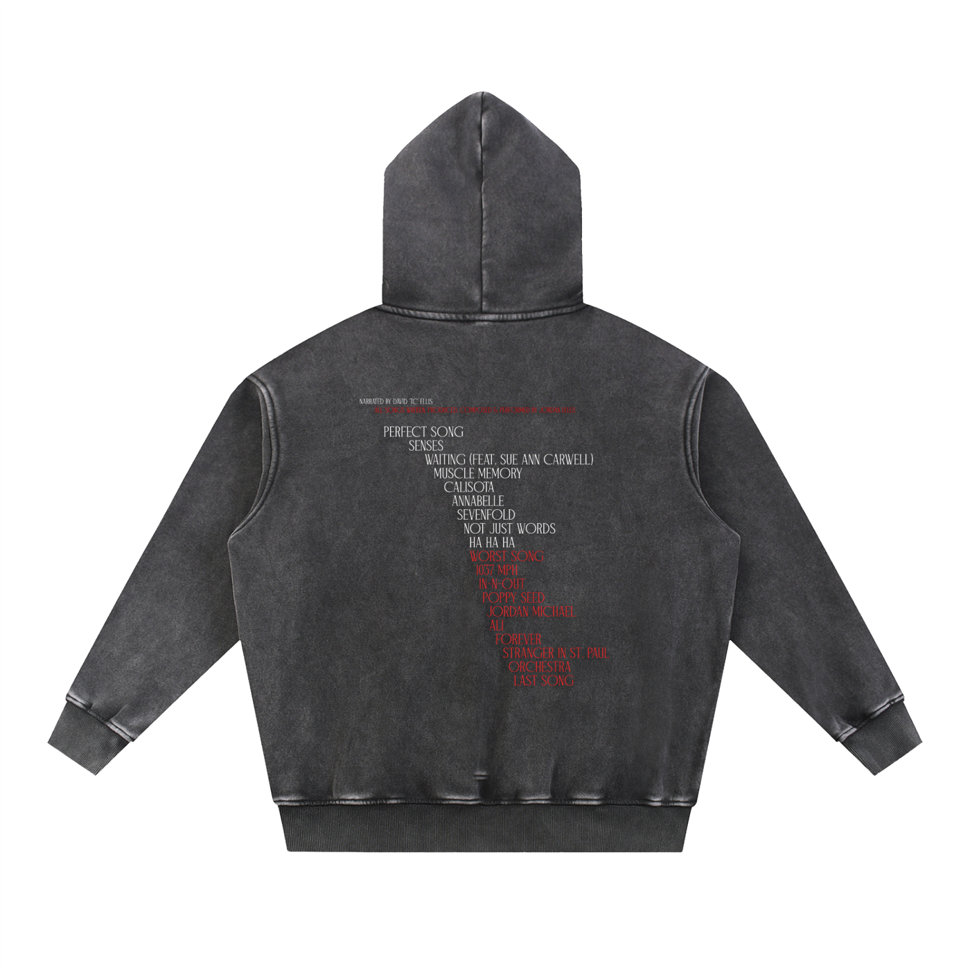 Orchestra Black Snow Wash Fleece Oversize Hoodie