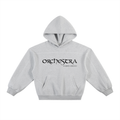 Orchestra Grey Contrast-Stitched Boxy Fleece Hoodie