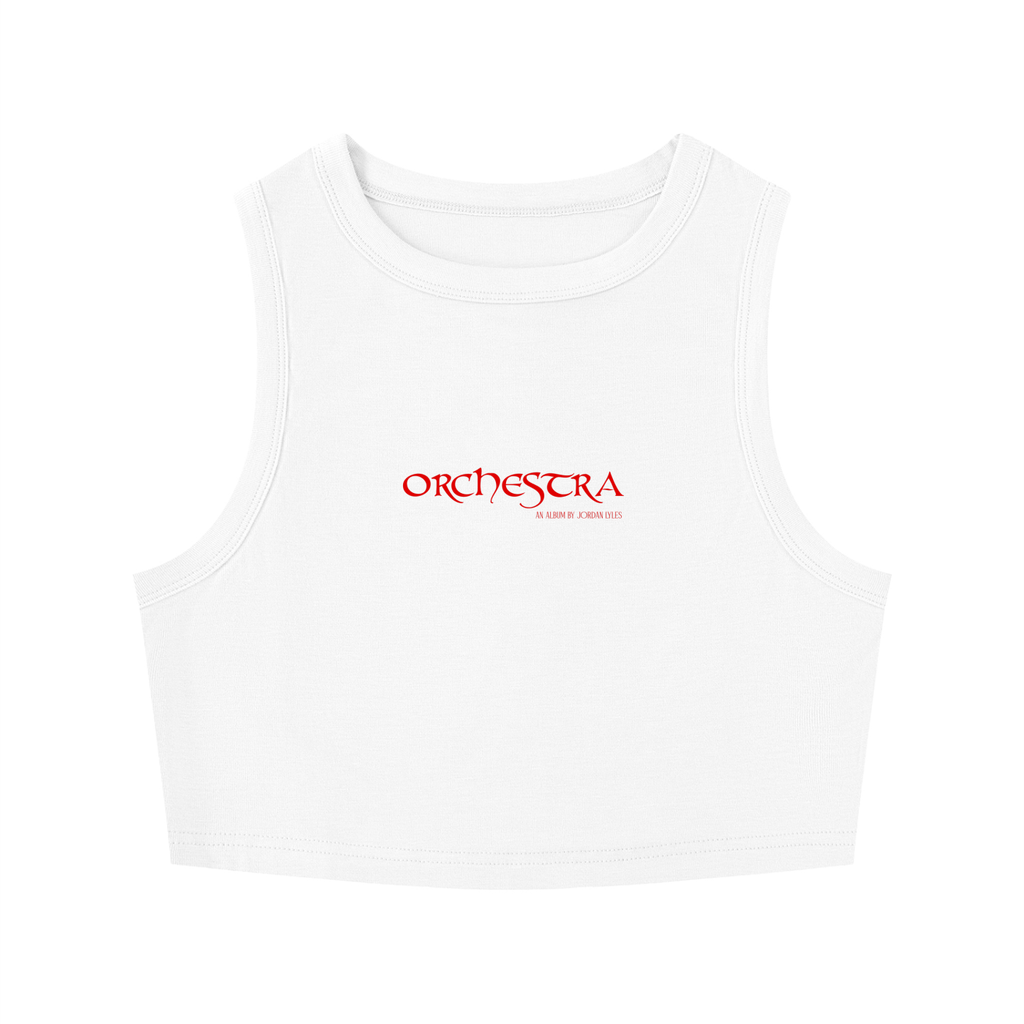 Orchestra White Women's Tight Crewneck Crop Tank Top