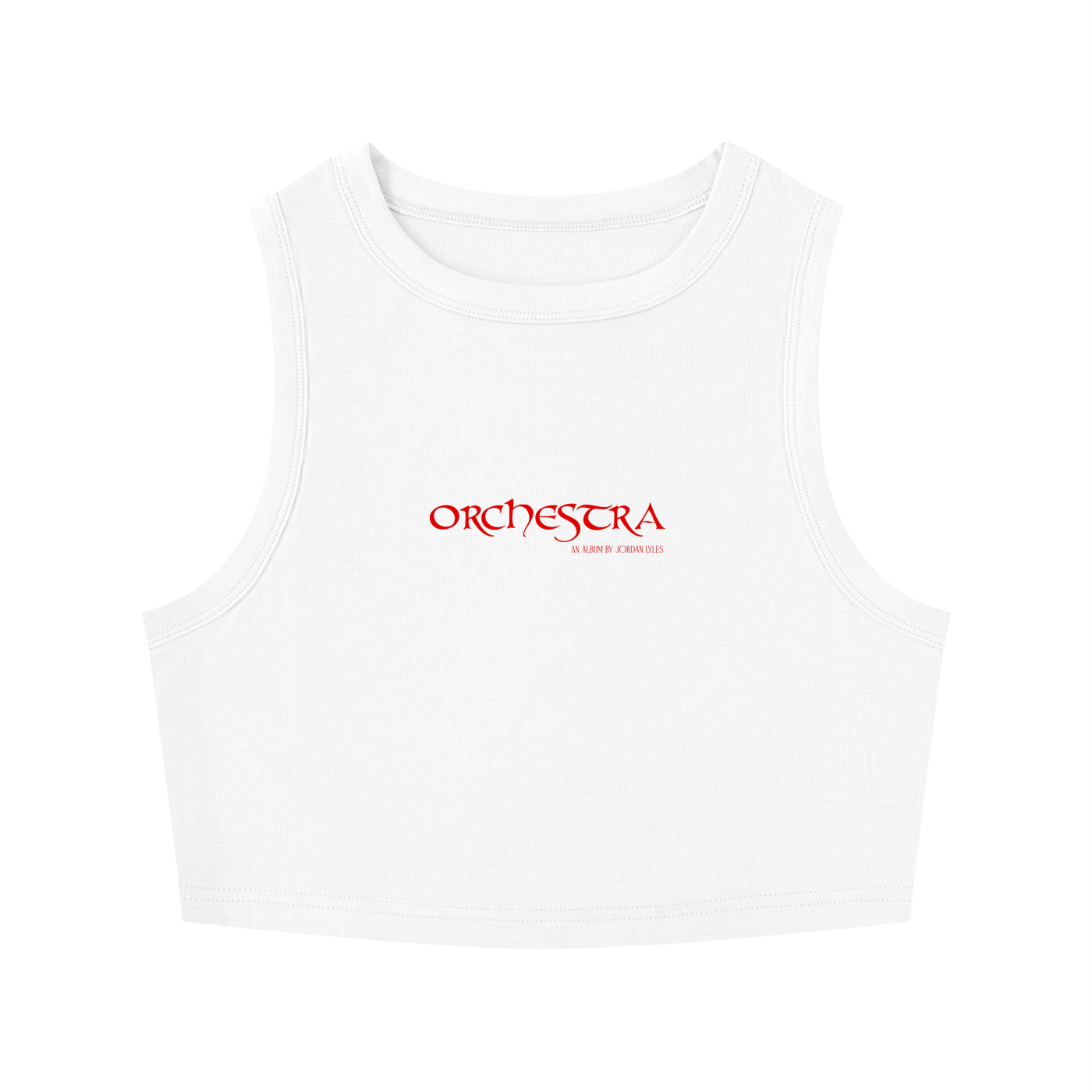 Orchestra White Women's Tight Crewneck Crop Tank Top