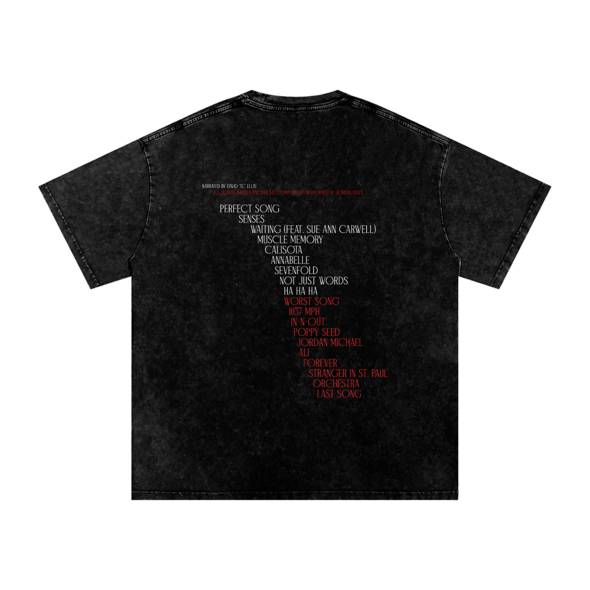 Orchestra Black Snow Washed Oversized Cotton T-Shirt