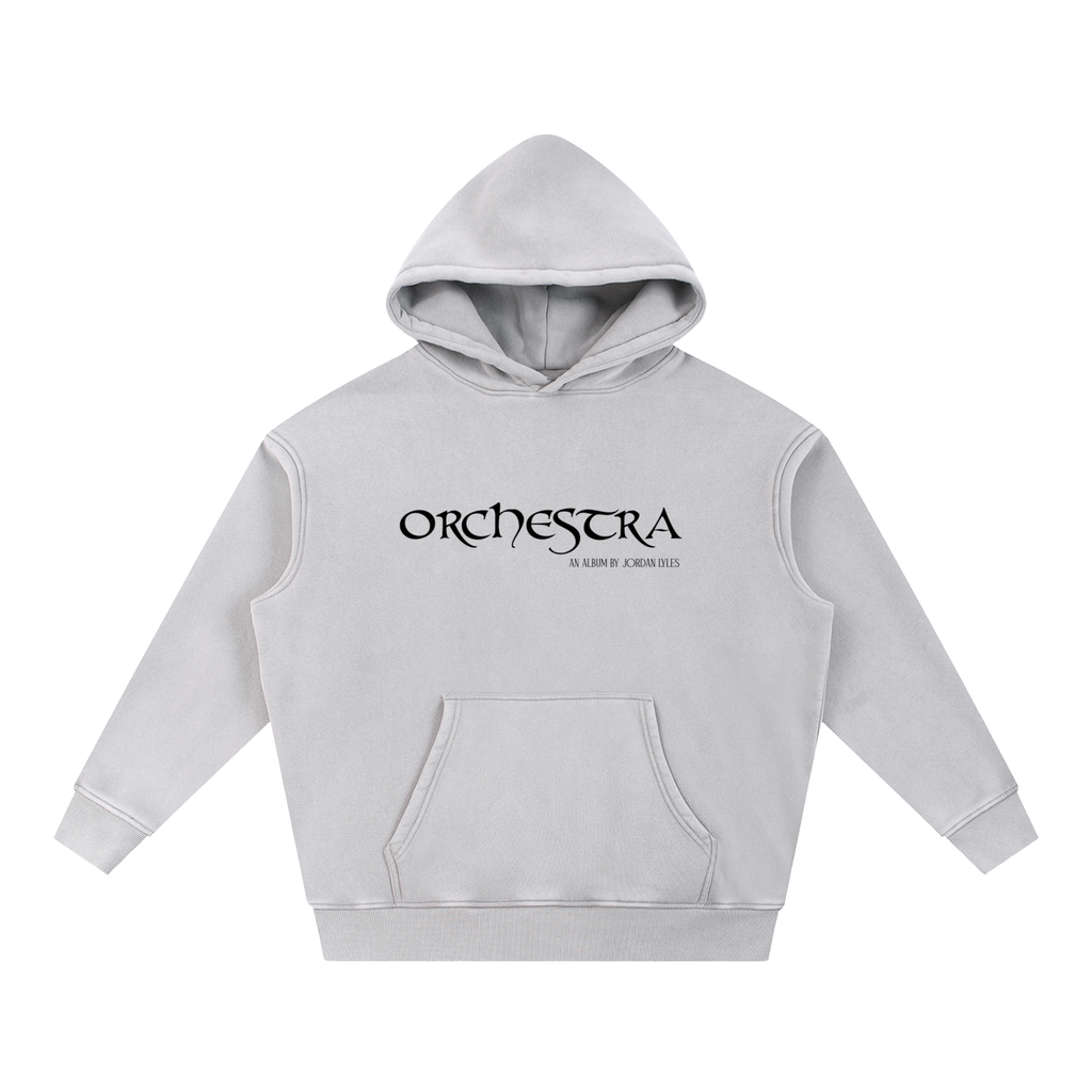 Orchestra Grey Snow Wash Fleece Oversize Hoodie